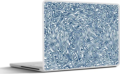 Produktbild von MuchoWow® Laptop Aufkleber Sticker Cover Muster - Abstrakt - Blau 31x22.5 cm - Laptop-Deko