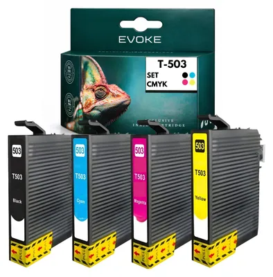 Produktbild von Evoke kompatible Tinte für Epson 503XL T503 4x CMYK:Schwarz,Cyan,Magenta,Gelb 42 ml Expression Home XP-5200 5205; WorkForce WF-2960DWF 2965DWF