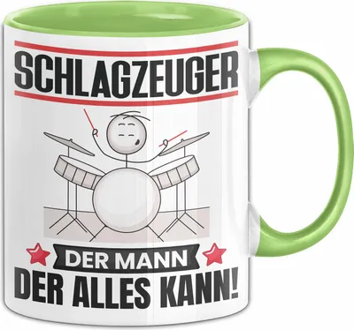 Produktbild von Schlagzeuger Tasse Geschenk für Schlagzeuger Der Mann Der Alles Kann Geschenkidee zum Geburtstag (Grün)