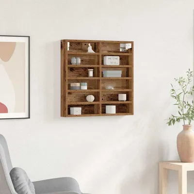 Zdjęcie produktu dla Maison Exclusive – witryna z półką ze starego drewna 60 x 8,5 x 58 cm Materiał drewnopochodny
