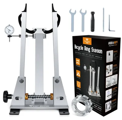 Image de Support de centrage pour jantes de vélo, construction métallique durable, réglages faciles à utiliser, design amélioré