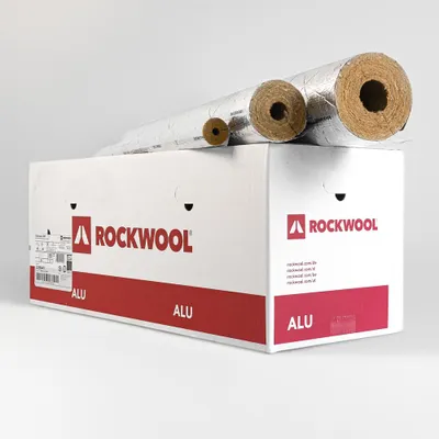 Produktbild von Rockwool RS800 alukaschiert in versch. Größen, Inhalt:Kartonware, Durchmesser Ø Innen [mm]:28, Dämmstärke in [mm]:60