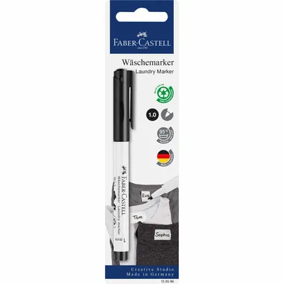 Produktbild von Faber Castell Wäschemarker Rundspitze scwarz Blister