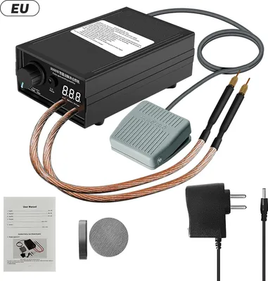 Produktbild von Punktschweißgerät - Hand-Punktschweißgerät - 8000 W - 1200 A - Für 0,3 mm Bänder - Für 18650-Akkus - Graubraun