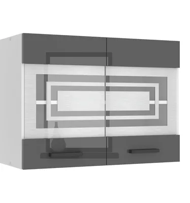 Produktbild von Belini Hängeschrank Küche, Küchenschränke SGW. Breite 80 cm. Oberschrank mit 2 Türen, Küchenhängeschränke, Wandschrank Hängend, Silber Hochglanz