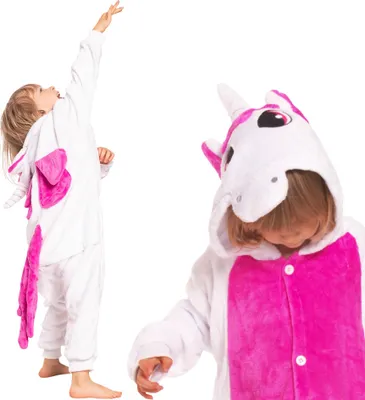 Obrázek produktu pro Nikcorp Oblek Pyžamo Dámské Dětské Onesie Jednorožec Růžová 115-225