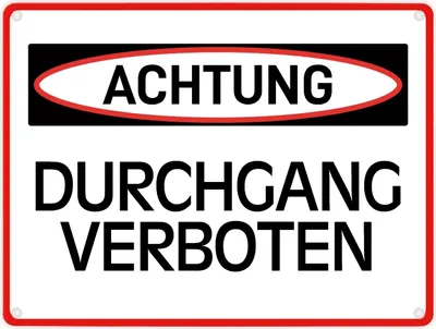 Produktbild von Durchgang verboten Warn- und Hinweisschild im modernen Design Warnschild