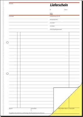 Produktbild von SIGEL SD015 Lieferscheine, mit Empfangsschein, 1. und 2. Blatt bedruckt, A4, selbstdurchschreibend, 2 x 40 Blatt
