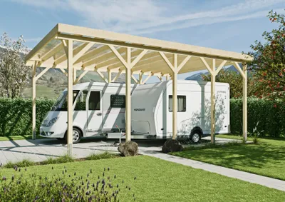 Produktbild von Wohnmobil-Carport Oakland III 6,00x8,50 m - inklusive hochwertigem Stahltrapez