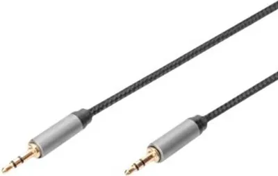Produktbild von Digitus Audio Anschlusskabel, 3,5 mm Klinke auf 3,5 mm Klinke, 3.5mm, Männlich, 3.5mm, Männlich, 1 m, Schwarz