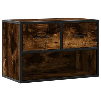 Zdjęcie produktu dla vidaXL Szafka pod TV dąb wędzony 60x31x39,5 cm materiał drewnopochodny i metal