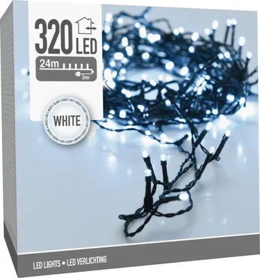 Zdjęcie produktu dla HOMESTYLING Świąteczny łańcuch świetlny biały zimny 320 LED / 24 m KO-AX8400050