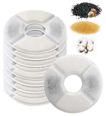 Ersatzfilter für Haustier-Trinkbrunnen, 10 Stück, Ø 12,7 cm