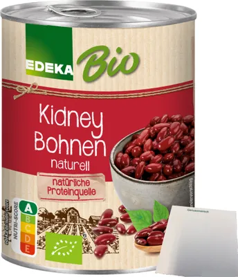 Produktbild von Edeka  Kidney Bohnen dunkelrot (400g Dose) + usy Block
