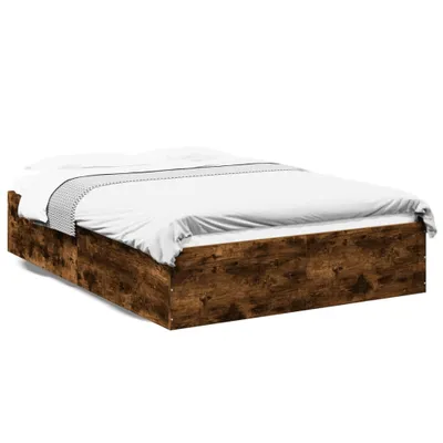 Immagine prodotto di vidaXL Struttura letto in rovere affumicato 135x190 cm materiale a base di legno
