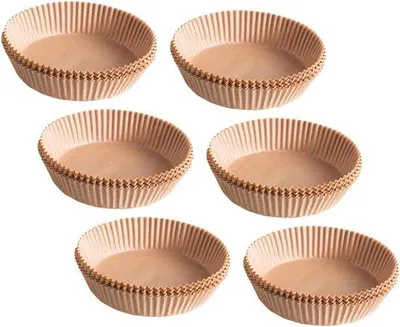 Produktbild von Luftfrittierpapier - 100 Stück - Braun - Oelbeständig - Antihaft - für Mand - Backen