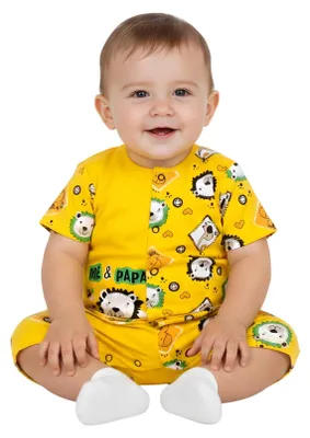 Produktbild von Baby Strampler – Ganzkörper – Gelb – Größe 68 (4–6 Monate) – 100% Baumwolle – Bequem und stylisch