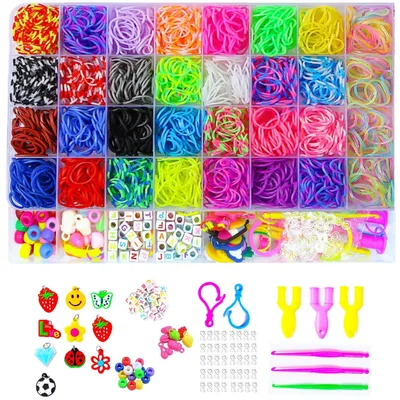 Produktbild von Loomband Gummibänder Set - 2500 Stück - Mit Zubehör - Bunt - Für Armbänder