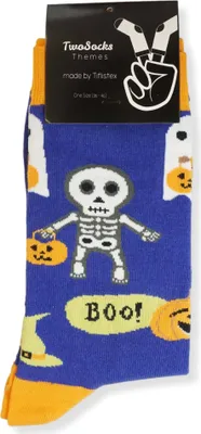 Produktbild von TwoSocks Halloween Socken Skelett Damen und Herren Socken Einheitsgröße Baumwolle