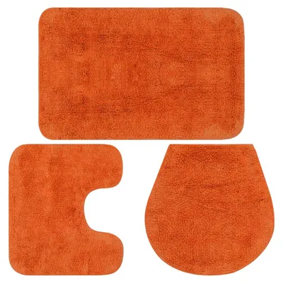 Image de vidaXL Ensemble de tapis de bain 3 pièces tissu orange