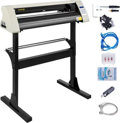 Produktbild von VEVOR 720mm Vinyl cutter 28 Zoll Vinyl Cutter Plotter Maschine Weiß Vinyl Schneideplotter 630 mm Schneidbreite Cutting Plotter Device Schneider Plotter mit Ständer