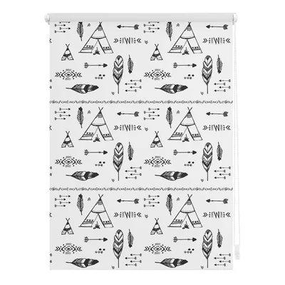 Produktbild von Lichtblick Rollo Klemmfix, ohne Bohren, Verdunkelung, Tipi  - Schwarz Weiß 45 x 150 cm (B x L)