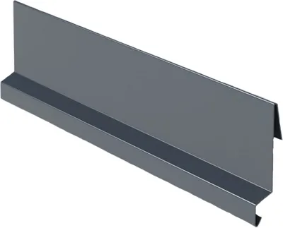 A 3D rendering of a metal profile piece.