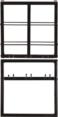 Produktbild von TPFLiving Weinregal-Set, 2-teilig Metall antikschwarz