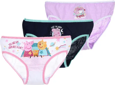 Produktbild von Peppa Wutz Pig Kinder Unterhosen Mädchen Schlüpfer Slips 3er Pack , Größe:116-128