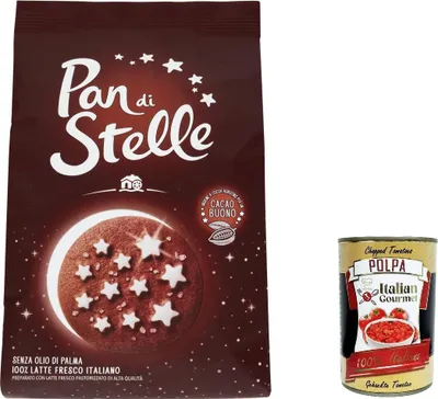 Produktbild von 12x Mulino Bianco Biscotti Pan di stelle 350g Italien kekse biscuits cookies kuchen + Italian Gourmet polpa 400g