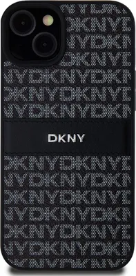 Produktbild von DKNY DKHCP15MPRTHSLK iPhone 15 Plus / 14 Plus 6.7" schwarz hardcase Leather Mono Stripe & Metal Logo Schutzhülle
