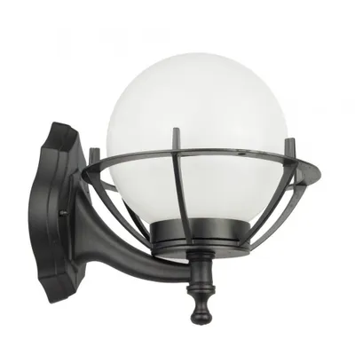 Obrázek produktu pro Venkovní nástěnné svítidlo koule bílá nebo kouřová 25 cm 1xE27 černá IP43 SU-MA Kule K 3012/1/KPO
