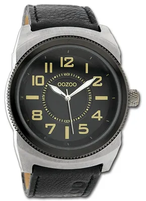 Immagine prodotto di Oozou, orologio da polso vintage, collezione uomo/donna, colore nero, cinturino in metallo, movimento al quarzo, display analogico, modello D3UOC3734A