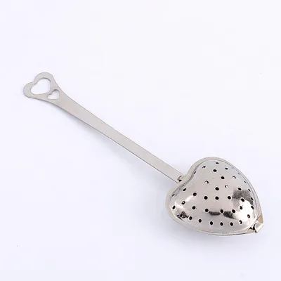 Image de 1X Filtre à thé en acier inoxydable Infuseur de thé en forme de coeur Cuillère Filtre Boule Novelty