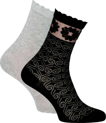 Produktbild von Socken mit Ornamenten Design 2-er Pack black.grau-39.42