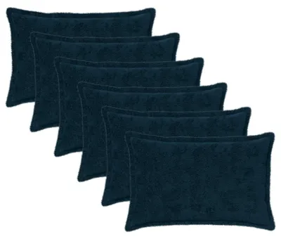 Image de vidaXL, housses de coussin, 6 pièces, HOUTEN, bleu marine, 30 x 50 cm