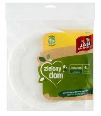 Obrázek produktu pro Jan Niezbędny jednorázové talíře z cukrové třtiny EKO 6 ks