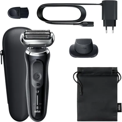 Produktbild von Braun Series 7 71-N1200s, Folienschaber, Edelstahl, Tasten, LED, Ladend, Leistung, Wechselstrom/Batterie