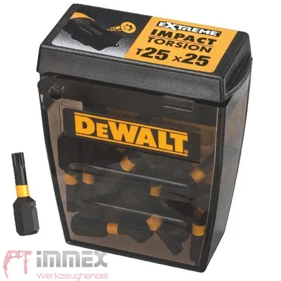 Zdjęcie produktu dla Bity udarowe DeWALT 25x Torx T25 DT70558T EXTREME zestaw bitów TicTac Box