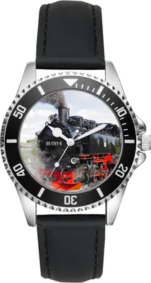 Produktbild von KIESENBERG Herrenuhr Armbanduhr Eisenbahn Lokomotive Dampflok Geschenk Fan Artikel Zubehör Fanartikel Analog Quartz Uhr L-2796