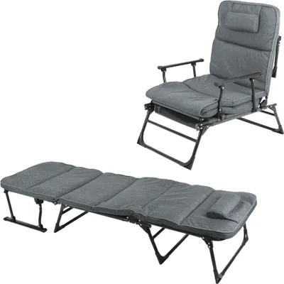 Produktbild von Linder Exclusiv Klappliege 2in1 Schwarz/Grau