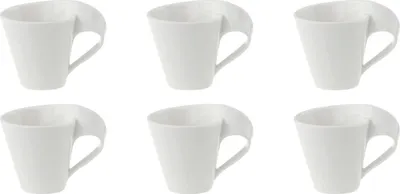 Produktbild von Villeroy & Boch NewWave 6er Set Mokka-/Espressotassen 80ml weiß Porzellan