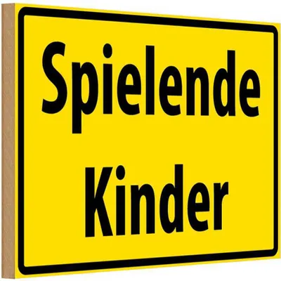 Produktbild von vianmo Holzschild 20x30 cm Spielende Kinder Kids Teens