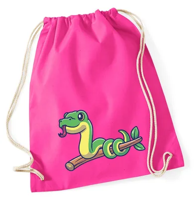Produktbild von Huuraa Turnbeutel Schlange Comic 12 Liter Fuchsia Baumwolle Rucksack Geschenkidee