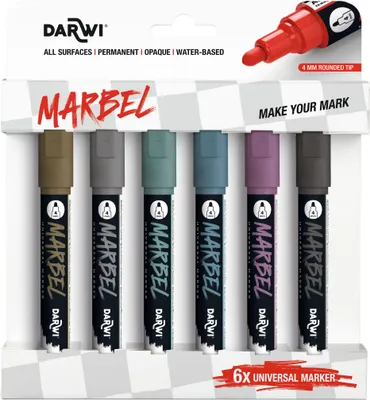 Produktbild von Darwi Marbel Satz von Markern 4 mm Metallisch 6 Stück