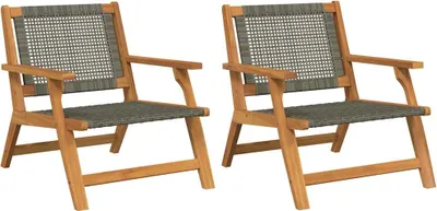 Produktbild von vidaXL gartenmöbel 2 pcs Grau 67 x 78 x 73 cm Massivholz Akazie
