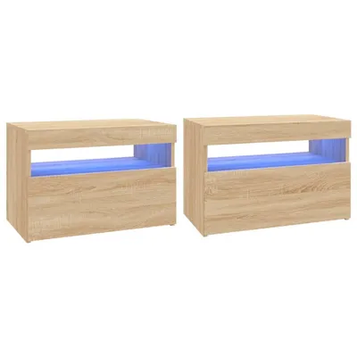Obrázek produktu pro vidaXL TV skříňky LED osvětlení 2 ks Dub Sonoma 60x35x40 cm