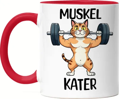 Produktbild von Muskelkater Tasse rot Fitness Gym Bodybuilding Workout Kraftsport Training