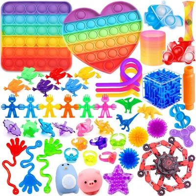 Imagen del producto de Kit de juguetes antiestrés de 50 piezas, para niños y adultos, ideal para aliviar el estrés
