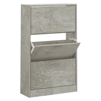 Image de Armoire à chaussures Gris béton 63x24x103 cm Bois d'ingénierie